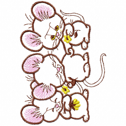 Mice Embroidery Design 9 Mice Embroidery Design 9